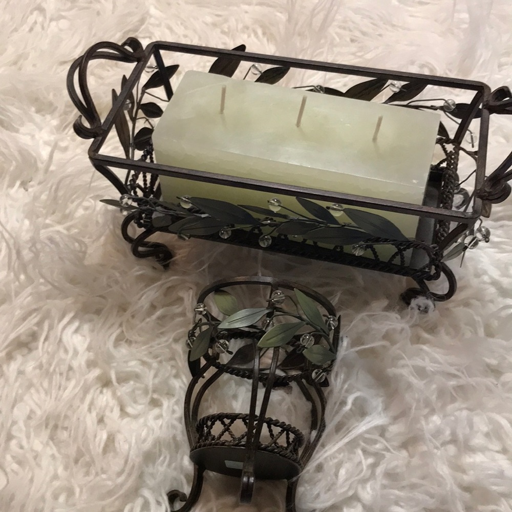Party lite candle holder’s sage leaves